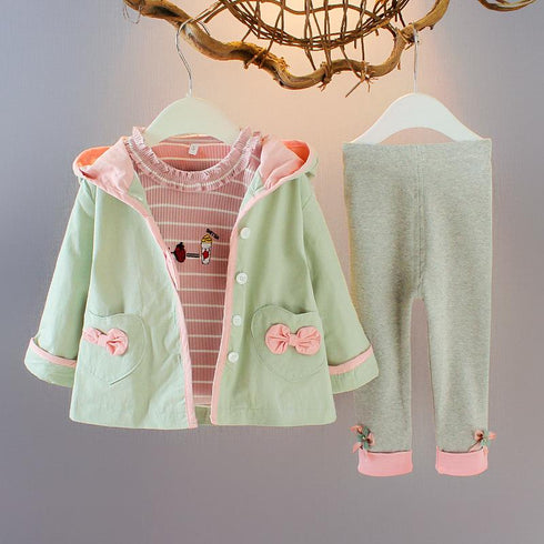 Baby girl casual cartoon long sleeve suit
