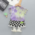 Summer children's tie dyed short sleeve suit
