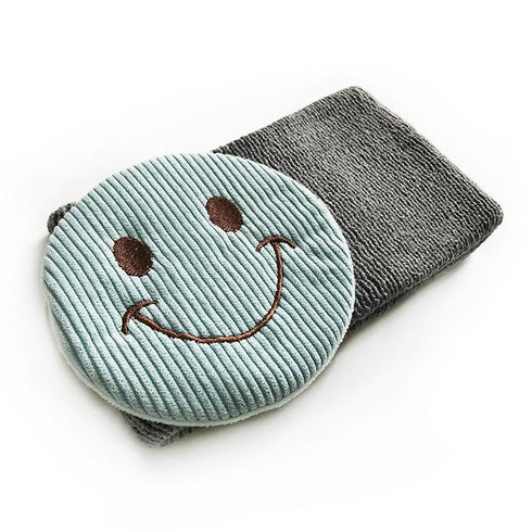 Cartoon smiley face-protecting knitted wool warm hair band
