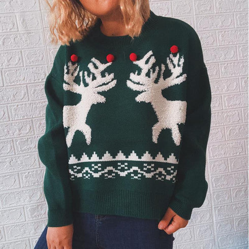 Autumn and Winter Elk Christmas Sweater