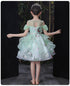 Girl's Princess Dress Green Pengpeng Fairy Dress Catwalk Dress Flower Girl Dress