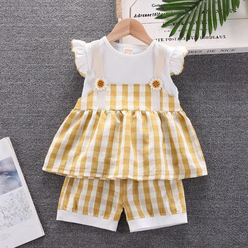 Girls short sleeve t-shirt two-piece summer