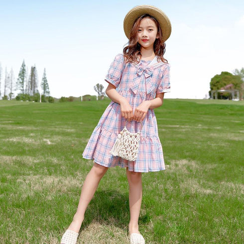 Summer style plaid princess skirt