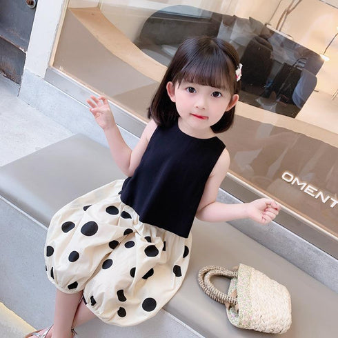 Girls Summer Suit New Baby Sleeveless Top Pants Two-piece Children's Clothing