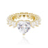 Hip Hop Women's Love Ring Zircon Real Gold Electroplated Ring