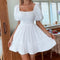 Backless Bow Bubble Sleeve Dress