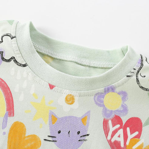 Girl's Printed Dress Spring And Autumn Long Sleeve Princess Dress