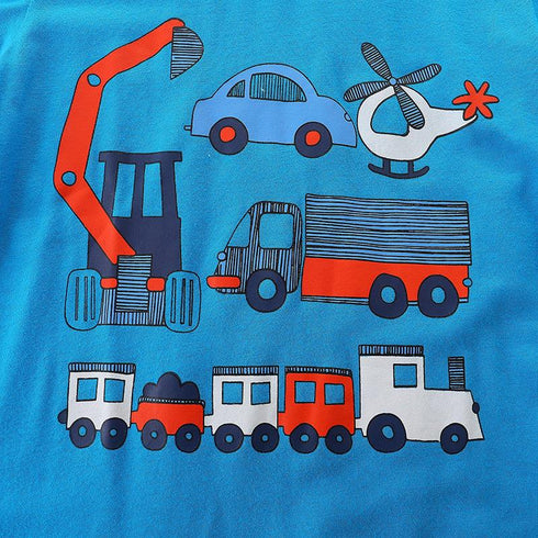 Summer Boys Truck Printed Short Sleeve