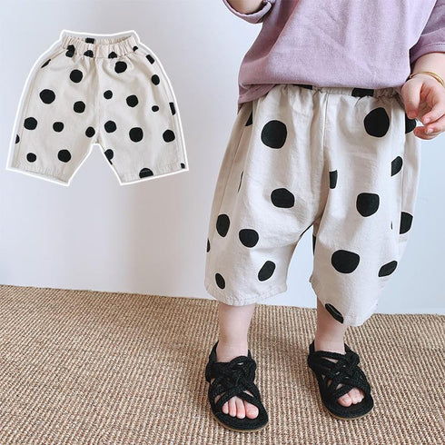 Polka Dot Pants Loose Cropped Pants