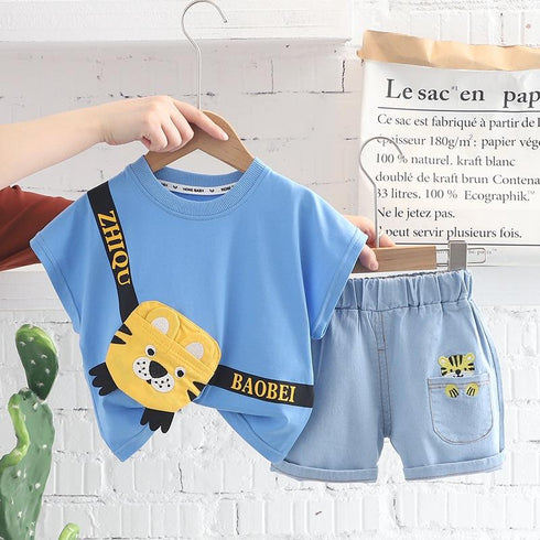 Children's short sleeve suit summer