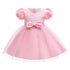 Children's Bubble Sleeve Mesh Dress Skirt