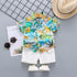 Summer Boys' leaf print short sleeve suit