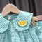 Summer New Girl Doll Collar Short Sleeve Set Baby Girl Fruit Decoration Plaid Two-piece Set