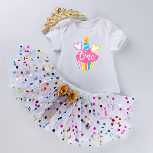 Baby Children's Full Moon Birthday Suit Short Sleeved Skirt Suit