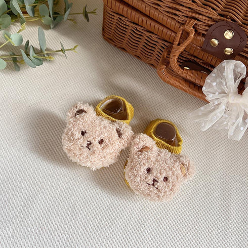 Baby boat socks spring and autumn bear children's anti-skid floor socks anti-heel newborn baby socks (two pairs)