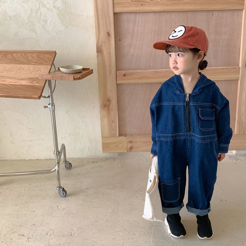 Super-foreign children's denim jumpsuit overalls conjoined pants