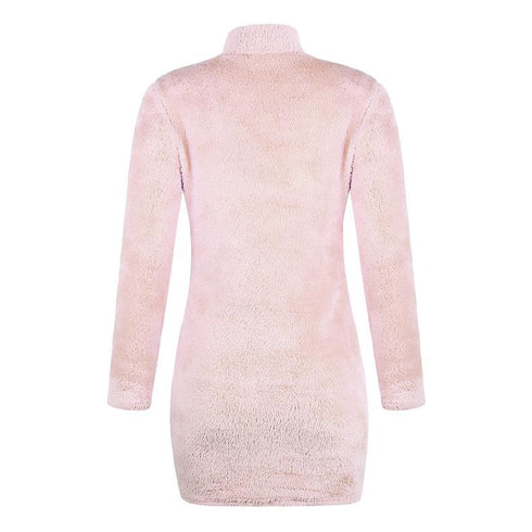 Turtleneck Long Sleeve Sweater Dress