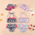 Summer girls flower leopard print swimsuit three-piece set