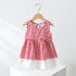 Girl's Sling Dress Summer Sleeveless Plaid Princess Dress