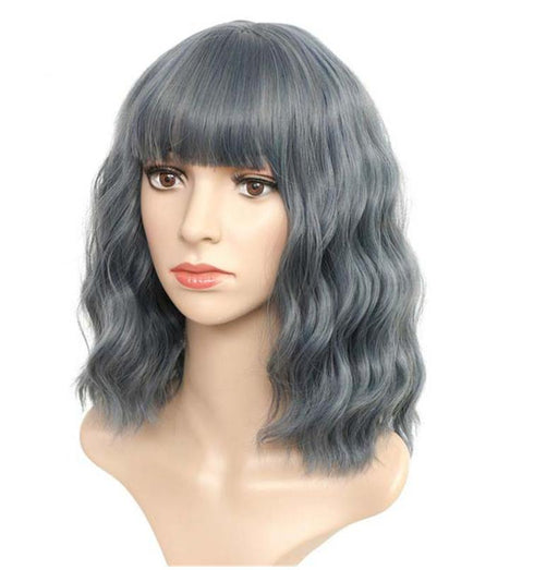 Ladies short curly hair multicolor chemical fiber wig headgear