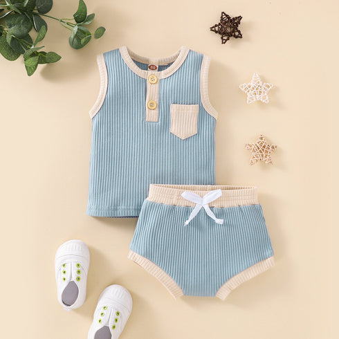 Summer children sleeveless triangle short two-piece set