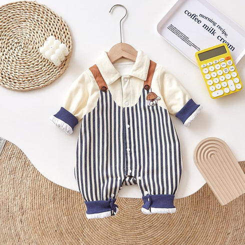 Autumn Dress Male Baby Jumpsuit Fake Two-piece Climbing Suit Ha Clothes Outside Suit