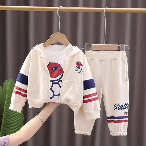 Children's Spring and Autumn Baseball Suit Leisure Sports Three-Piece Set