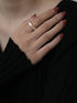 Titanium steel does not fade light luxury pearl white fritillary ring