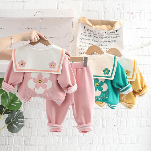 Huahua Casual Lapel Cardigan Three Piece Zipper Shirt Long Sleeve Suit