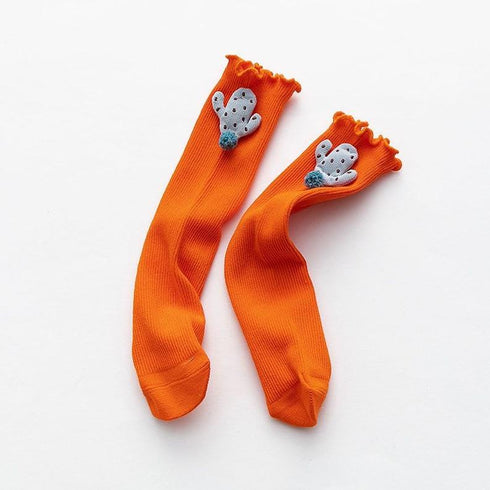 Stereo cactus children pile socks agaric curled leg socks