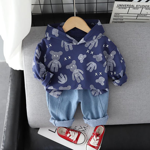Spring and Autumn Baby Cartoon Wear Two-Piece Set
