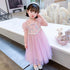 Girls Summer Short Sleeve Pink Mesh Sequin Princess Dress
