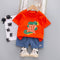 Summer Boys Short Sleeve Shorts Two-Piece Set