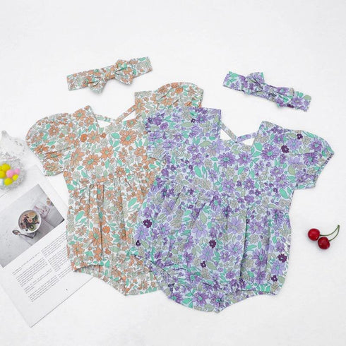 Newborn baby short sleeve jumpsuit