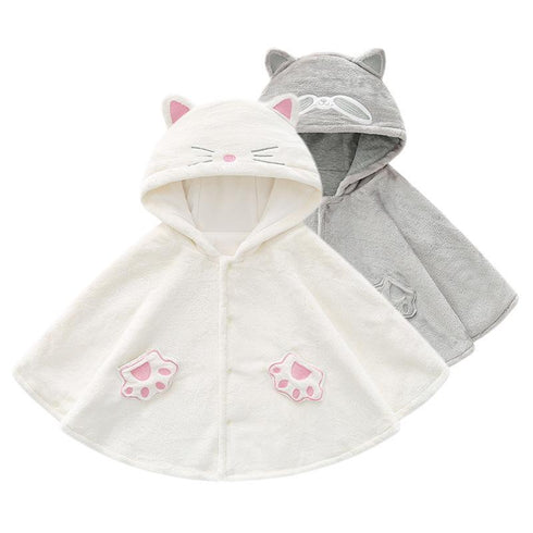 Girls Fall/Winter Cloak Hooded Shawl Coat