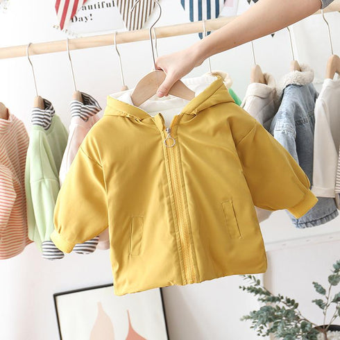 Add velvet cotton coat cartoon robot hooded cotton coat