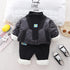 Winter children plus velvet padded suit two-piece set
