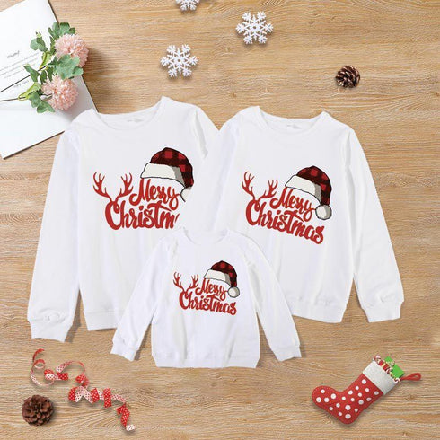 A family of three Christmas vests black round neck without velvet warm long sleeve jacket parent-child series