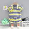 Baby Summer Short Sleeve Suit Half Sleeve Striped Bear Suit