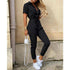 Casual lapel buckle print belt frock jumpsuit