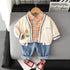 Boy's Handsome Long Sleeve Cardigan Jacket Baby Casual Suit