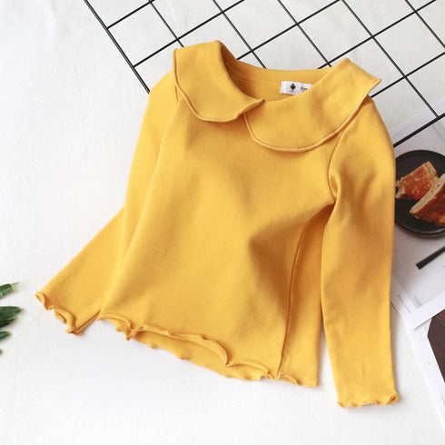 Baby Lotus Leaf Collar Lace White T-shirt