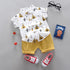 2pcs Toddler Boy Casual Pyramid Cactus Print Shirt and Shorts Set
