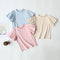 Summer Children's Solid Color Bubble Sleeve Top
