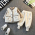 Winter children plus velvet waistcoat three-piece set