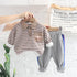 Spring and Autumn Boys Long Sleeve Pants Set Two-Piece Set