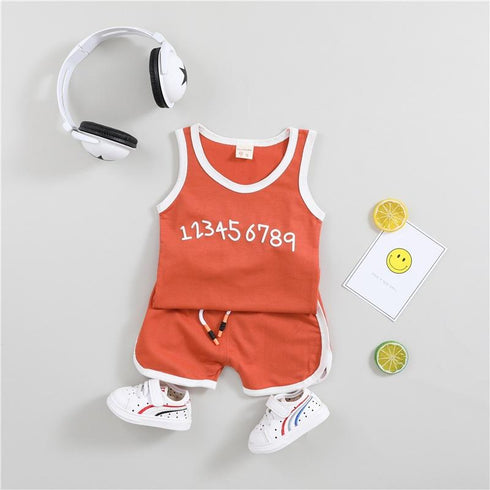 Boys Short Sleeve Shorts Two-Piece Set