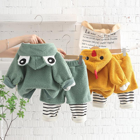 Children's Cashmere Set Warm Winter Dress Two-Piece Set