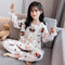 Spring And Autumn Girls Cute Bear Pajamas Set