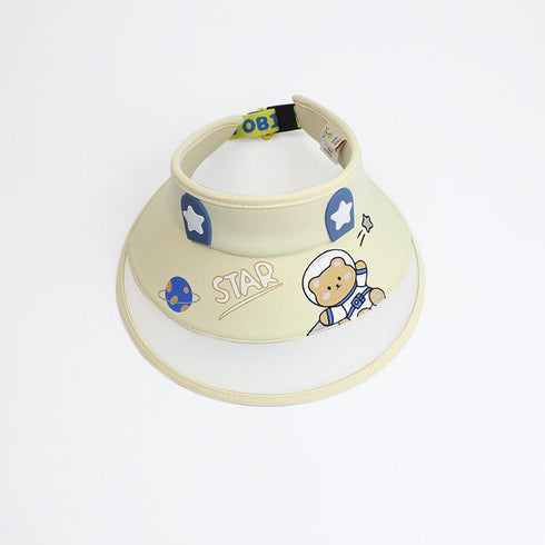 Children's Summer Cartoon Graffiti Letter Empty Top Adjustable Sunscreen Hat. Circumference 19-21 in. (48-54 cm)